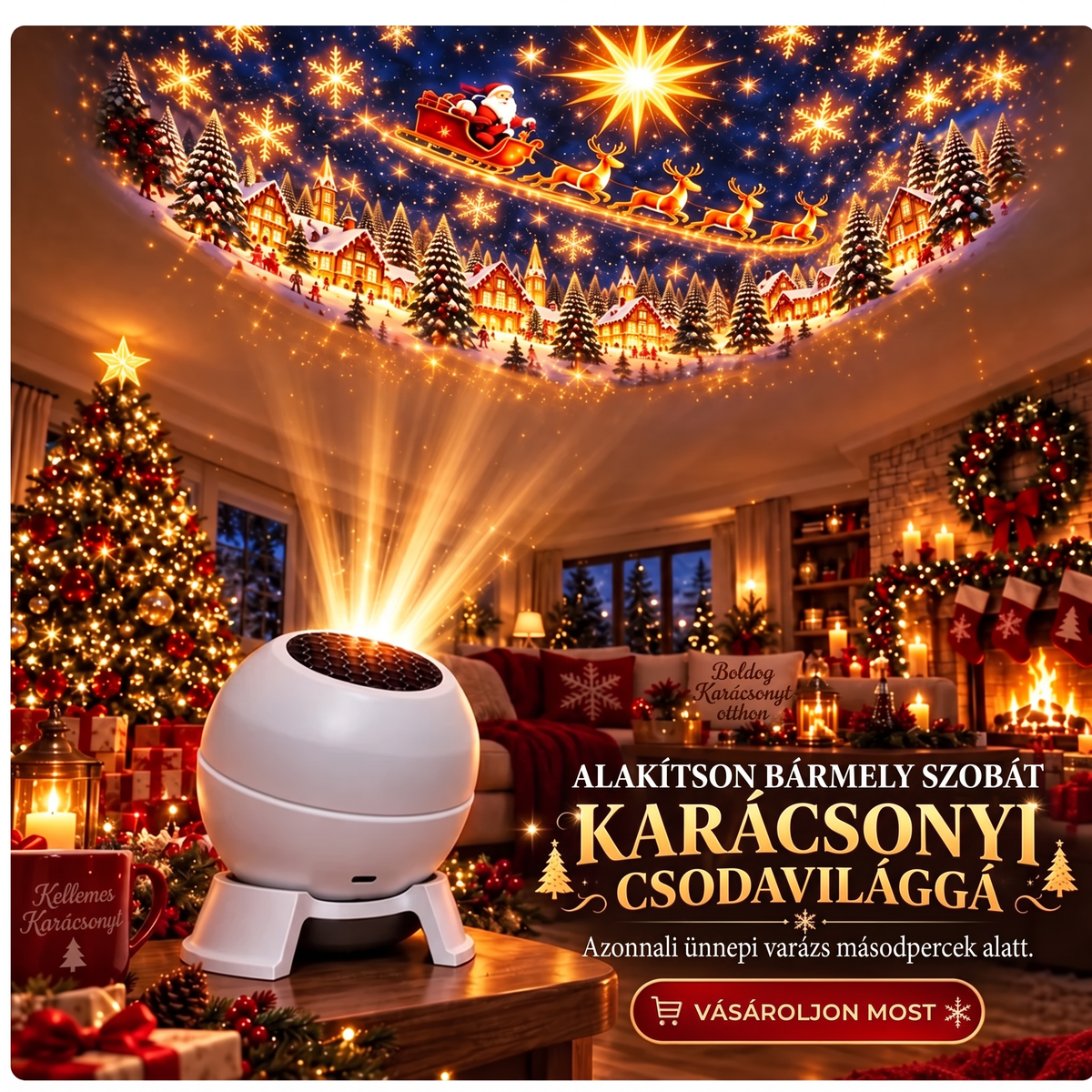 🎉🎁SCNDR® Prémium Karácsonyi Fényprojektor – Ünnepi Kollekció 🎄