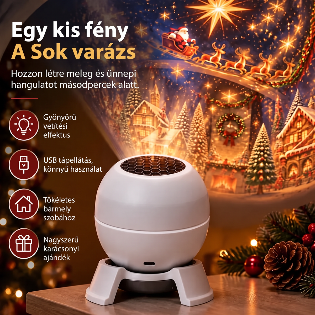 🎉🎁SCNDR® Prémium Karácsonyi Fényprojektor – Ünnepi Kollekció 🎄