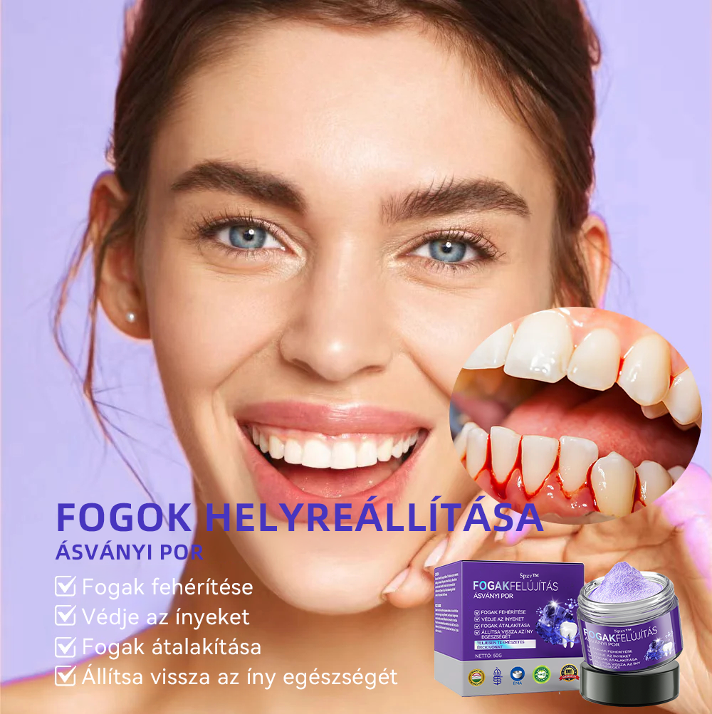 (🔥 Különleges ajánlat utolsó napja - 70% kedvezmény🔥) Spzv™ Fogászati helyreállító ásványi por 🦷 (MOK ajánlásával)