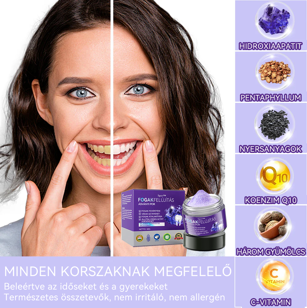 (🔥 Különleges ajánlat utolsó napja - 70% kedvezmény🔥) Spzv™ Fogászati helyreállító ásványi por 🦷 (MOK ajánlásával)